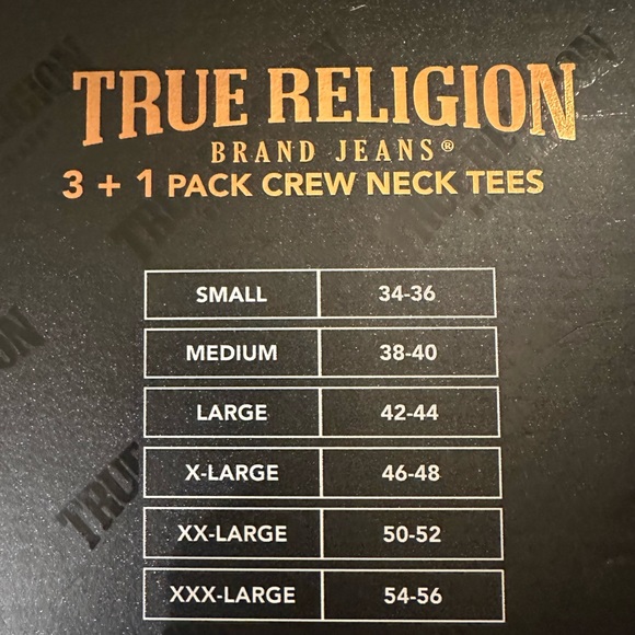 NEW Bundle of 4 Crew Neck True Religion T-shirts,Premium Cotton,Multi Color,  L - Picture 4 of 5